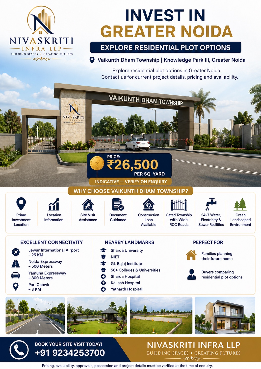 Vaikunth Dham Township residential plot information banner
